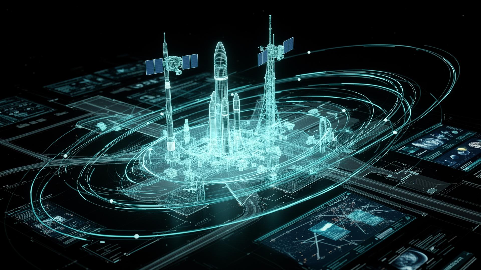 Jumeau numérique d'infrastructure aérospatiale combinant imagerie satellite et analyse IA