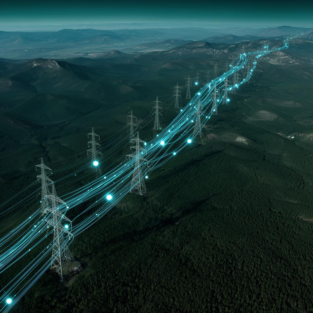Observation des corridors de lignes haute tension sur de vastes territoires depuis l'espace