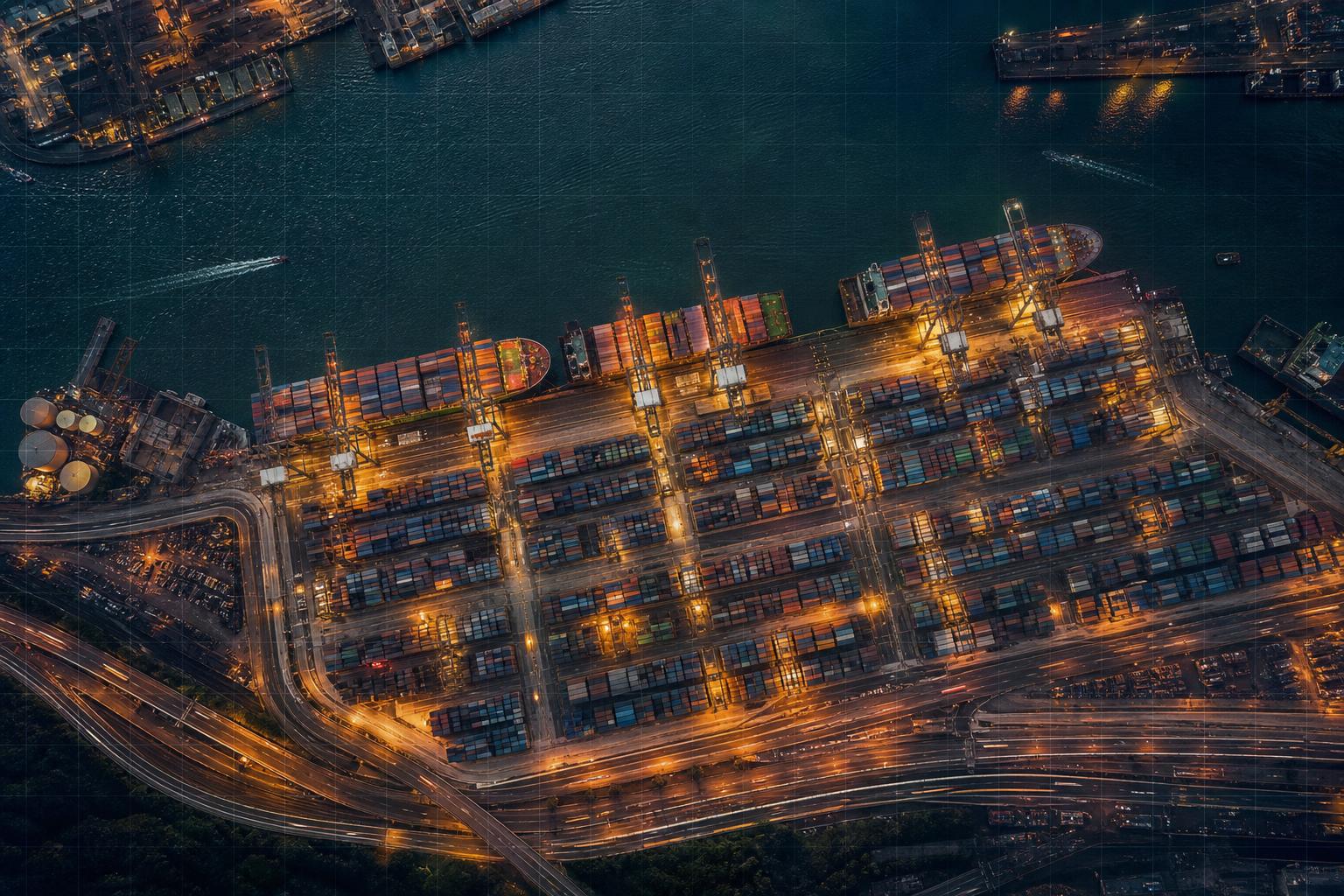 Centre de commandement logistique avancé affichant les flux de transport mondiaux, le monitoring satellite et les analyses prédictives
